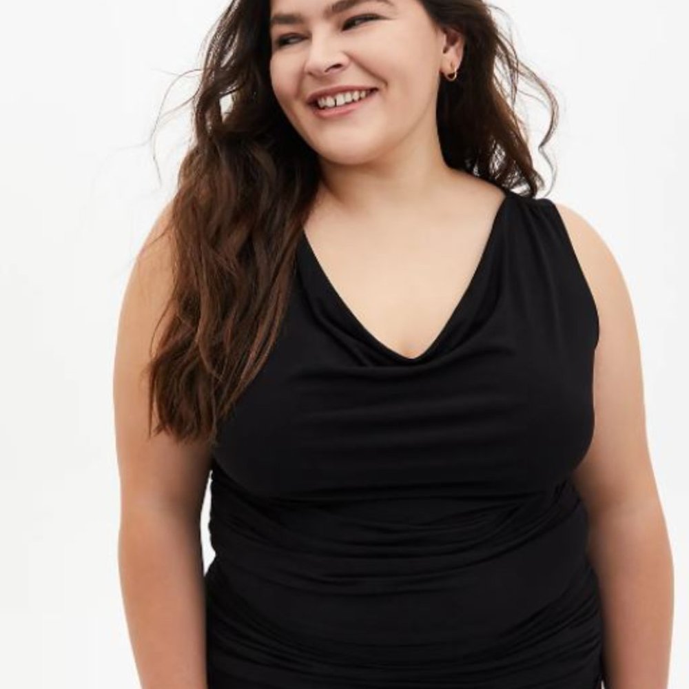NWT Torrid Black Cowl Neck Tank SZ 2